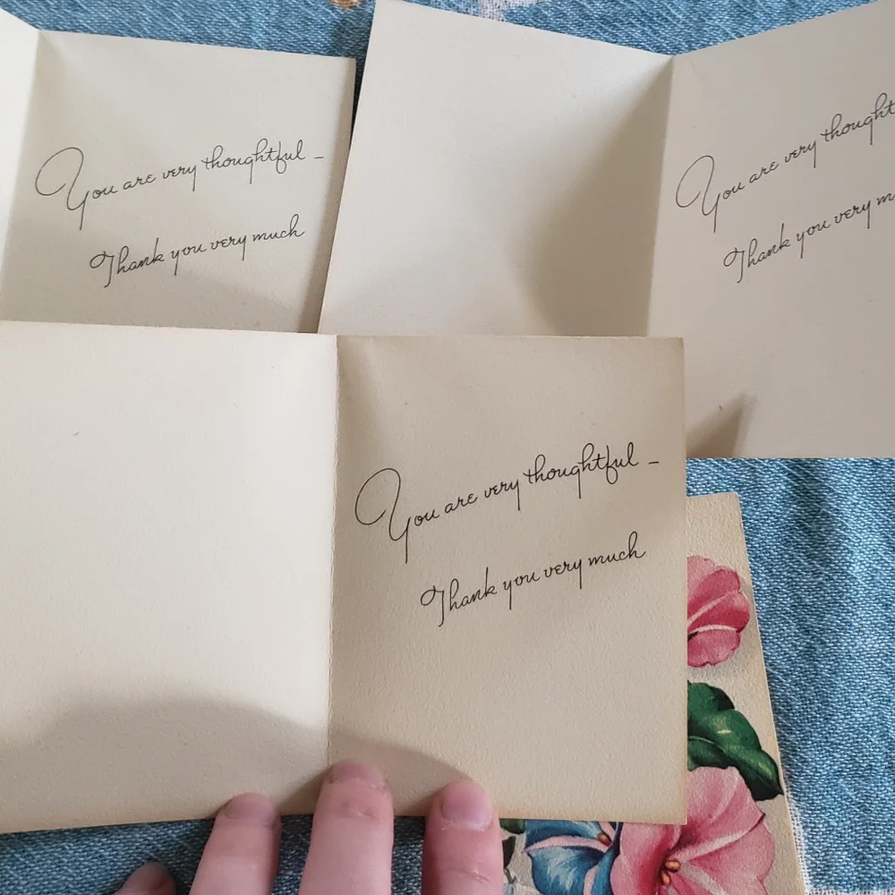 Vintage Floral Thank You Cards Set of 10 - Picture 4 of 8